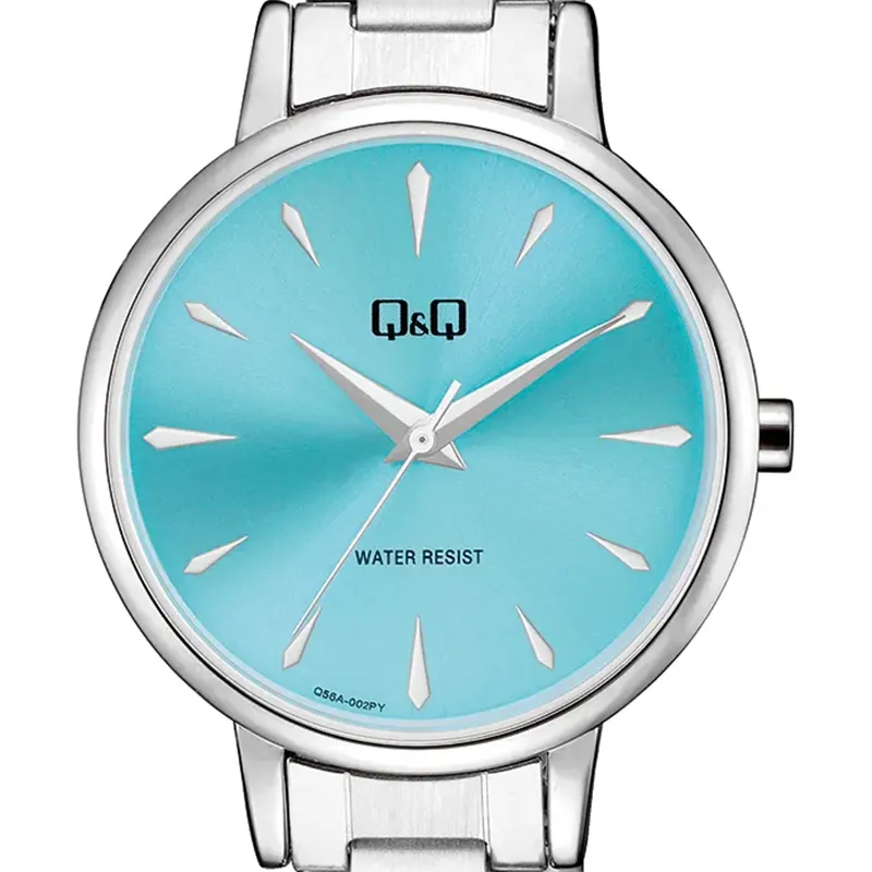 Q&Q  Light Blue 32mm Dial Silver-tone Ladies Watch- Q56A-002PY